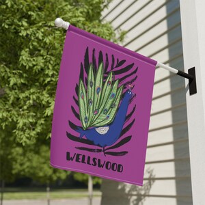 Wellswood Peacock Garden Flag, Double-Sided Poly Poplin-Canvas House Flag 12X18 and 24.5 X32 image 6