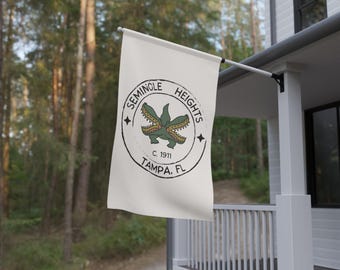 Seminole Heights House Flag with Two-headed Alligator Seminole Heights Home Decor, Seminole Heights Alligator Flag Tampa Yard Decor