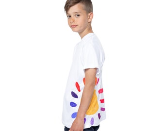 Kids Pride Shirt Youth Colorful Flower Rainbow LGBTQIA Tee Quick Dry