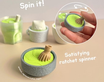 Matcha Whisk Ratchet Spinner - Fidget Toy Handcrafted