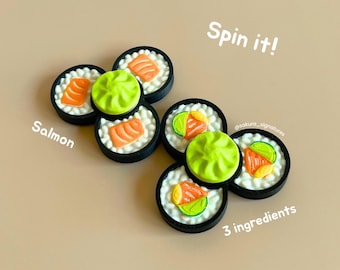 Sushi Fidget Spinner (3-Fächer) - Handgefertigtes, sättigendes Spielzeug, Japanisches Essen