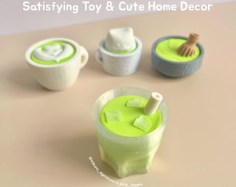 Iced Matcha Latte Clicker - Handgefertigtes Fidget Spielzeug