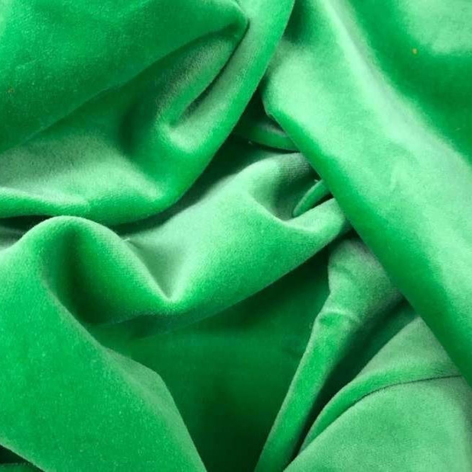 Green Velvet Fabric 45 Wide Light Weight High Quality Etsy
