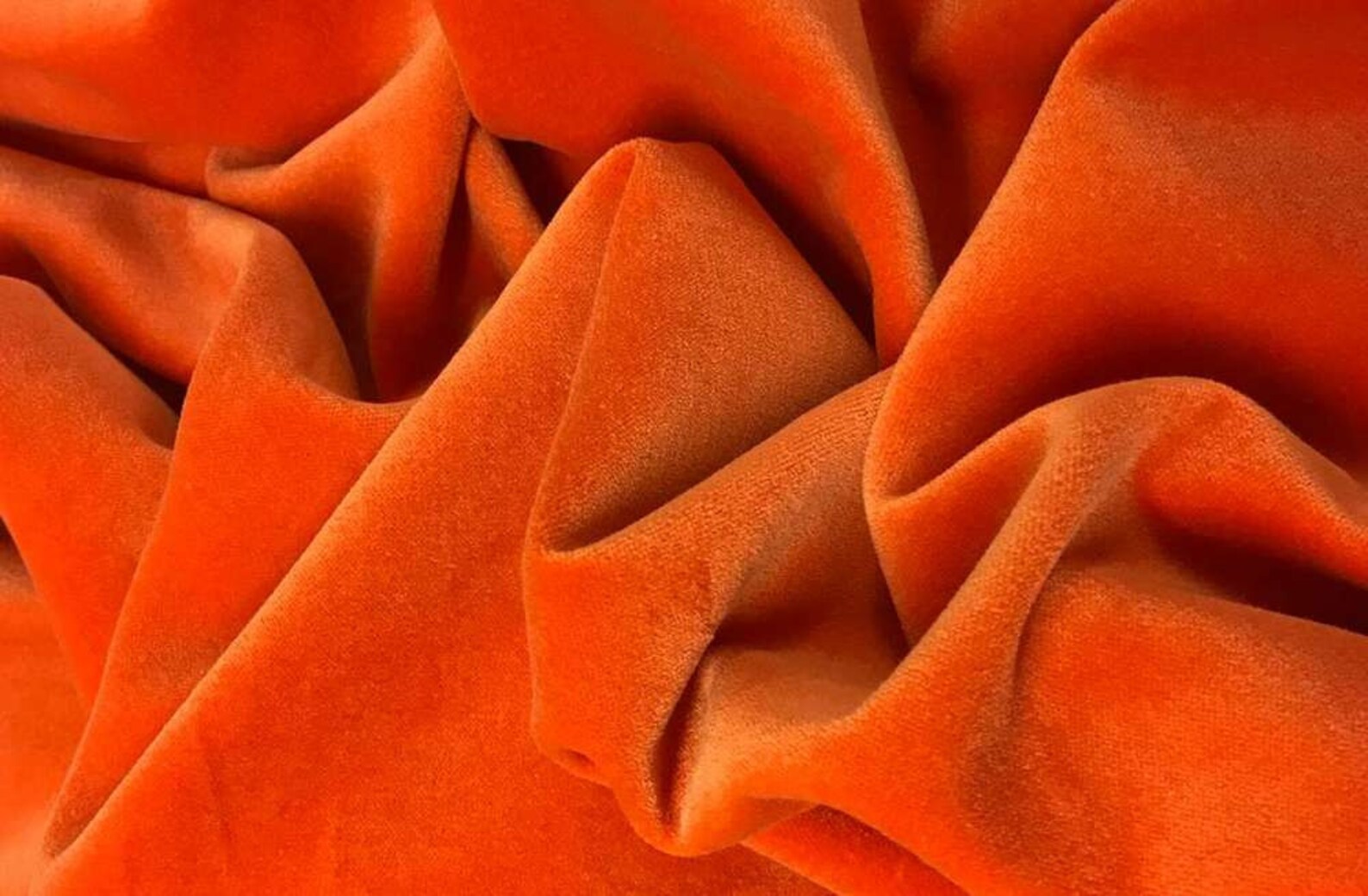 Orange Velvet Fabric 45 Wide Light Weight High Quality Etsy