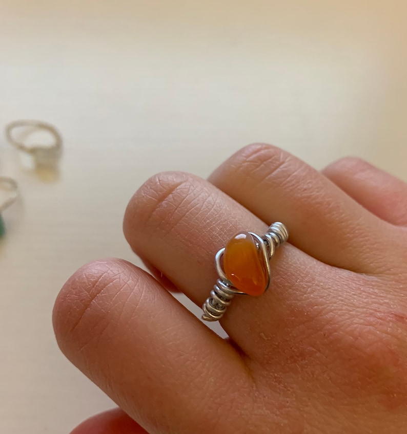 Gemstone Rings Thick Wire