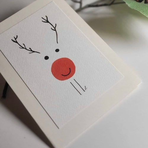 Girl & Cat Christmas Cards Blank Inside Handmade Cards Xmas Etsy