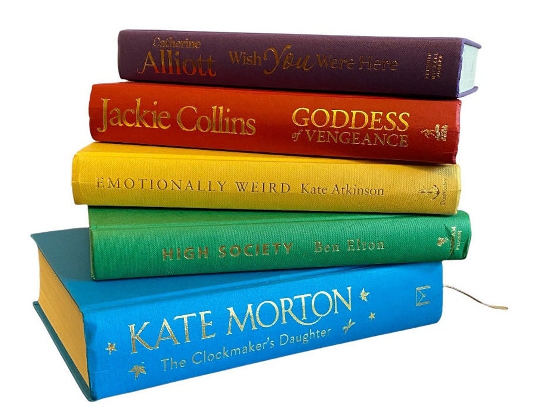 Rainbow Colours Decor Stack of Books Decorative Designer Books for