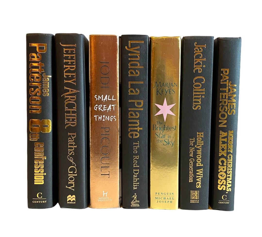 Black & Gold Decor Stack of Books Decorative Designer Books for