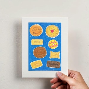 Digital Download Wall Art Print British Biscuit Colourful Print Biscuit Wall Art Print Oil Painting Kitchen Wall Art A5/A4/A3