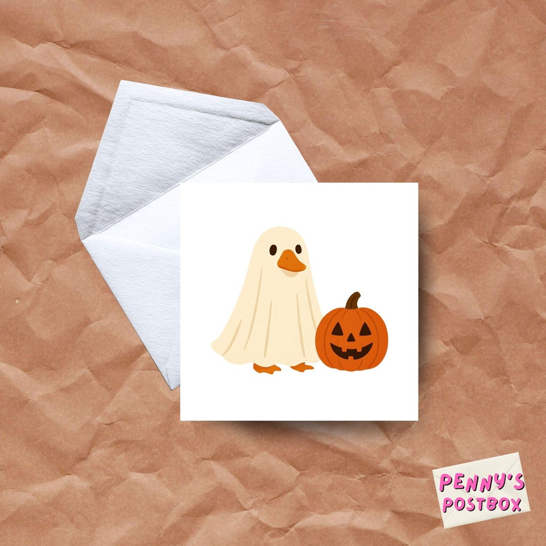 Goose Envelope Small Goose Ghost Card | Cute Halloween Greeting With Envelope | Spooky ...