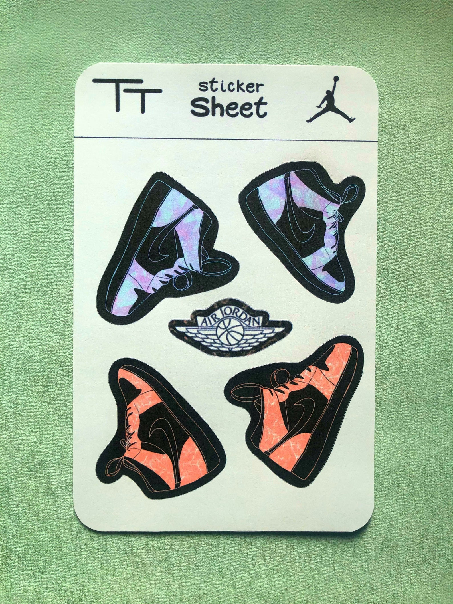 Air Jordans Black Sticker Sheet Shoes Stationery Etsy
