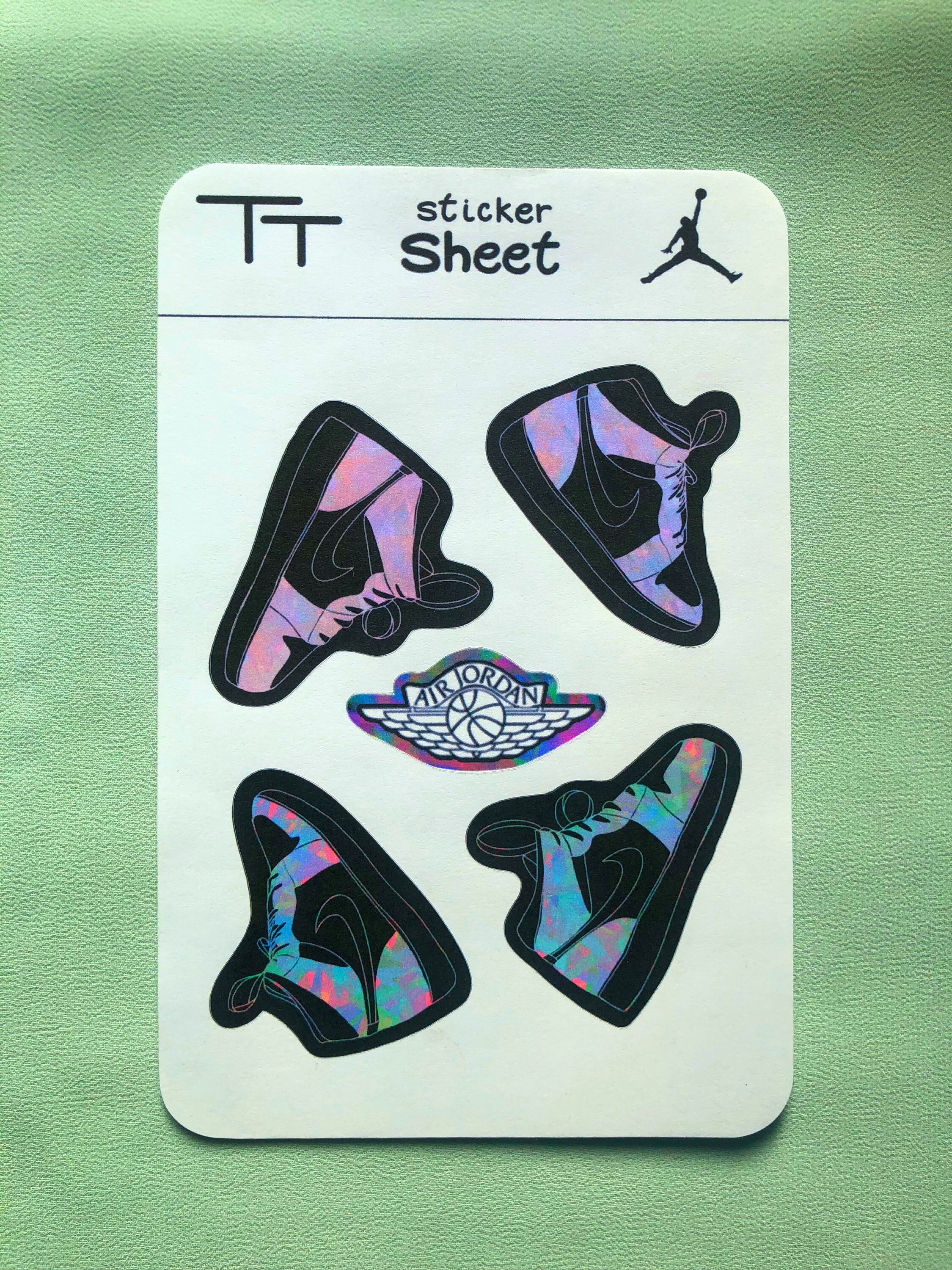 Air Jordans Black Sticker Sheet Shoes Stationery Etsy