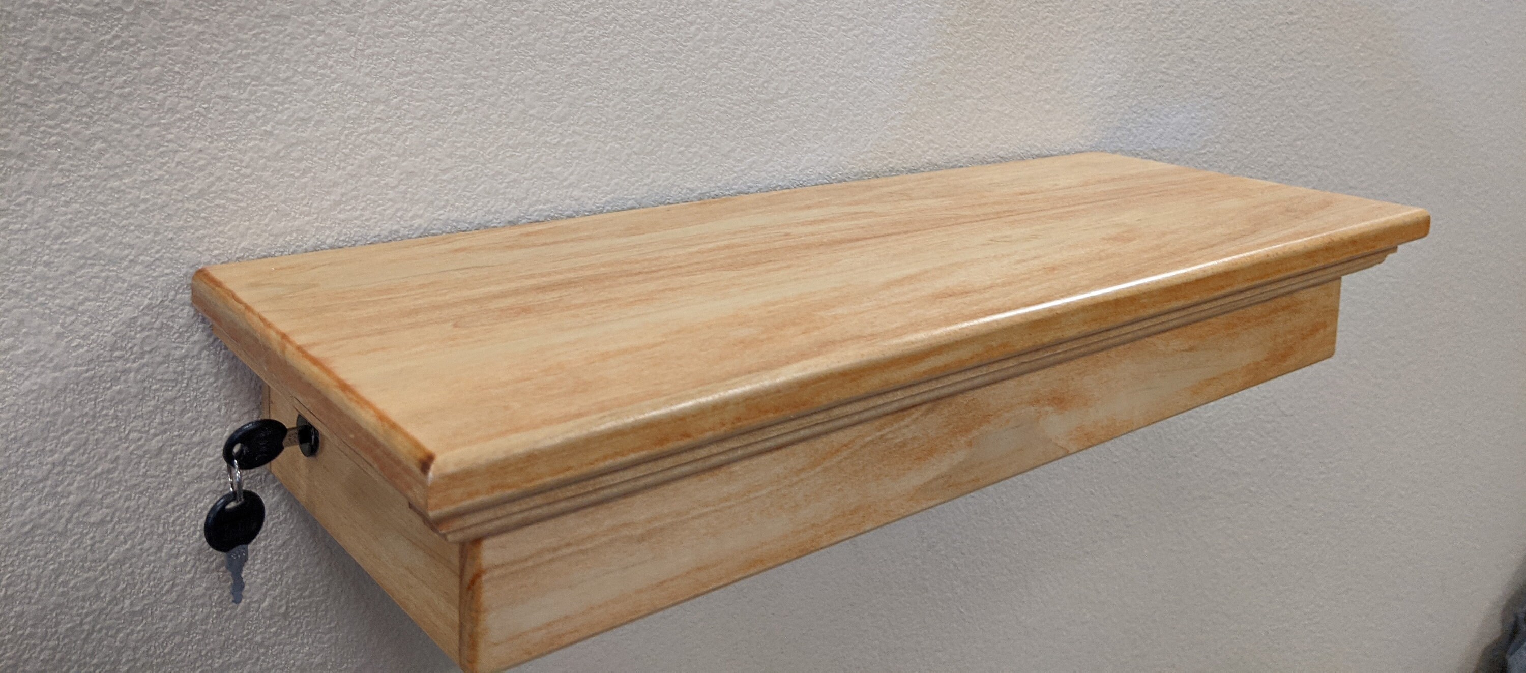 Wall Shelf With Hidden Compartment 24 Floating Wood Shelf Etsy UK
