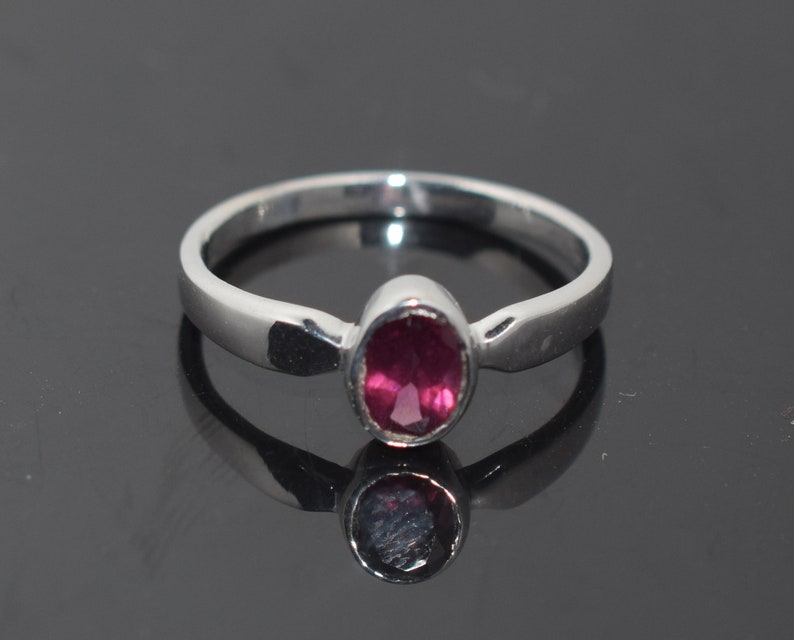 Garnet ring Promise Ring Simple Ring Rhodolite garnet ring 925 Sterling Silver ring