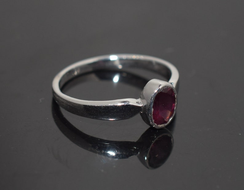 Garnet ring Promise Ring Simple Ring Rhodolite garnet ring 925 Sterling Silver ring