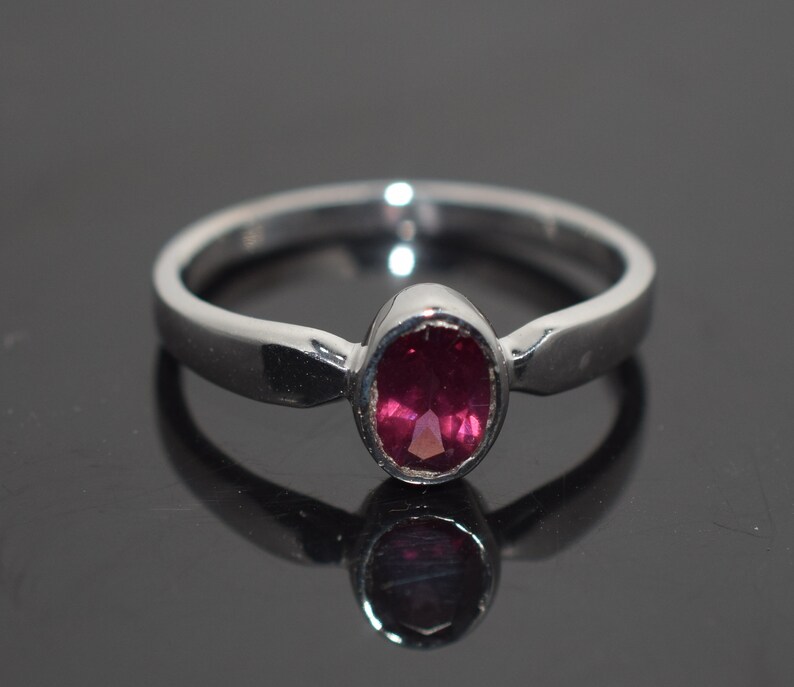 Garnet ring Promise Ring Simple Ring Rhodolite garnet ring 925 Sterling Silver ring