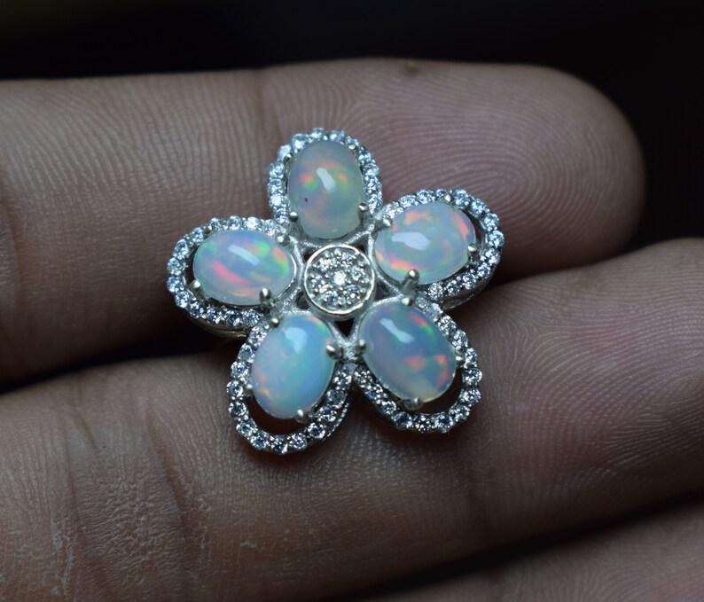 Ethiopian Opal Ring 925 sterling silver Simple Ring