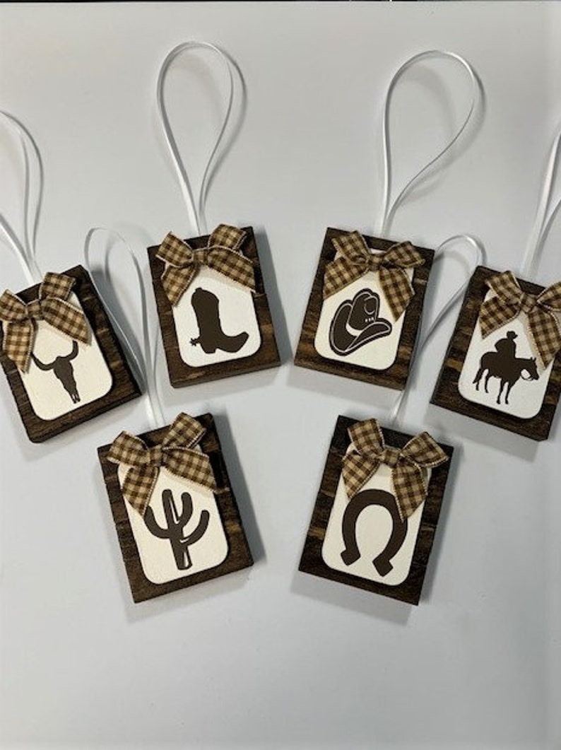 Western Christmas Ornament Western Ornament Brown Western Etsy