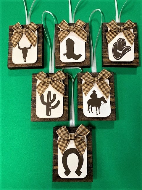 Western Christmas Ornament Western Ornament Brown Western Ornament Farm Western