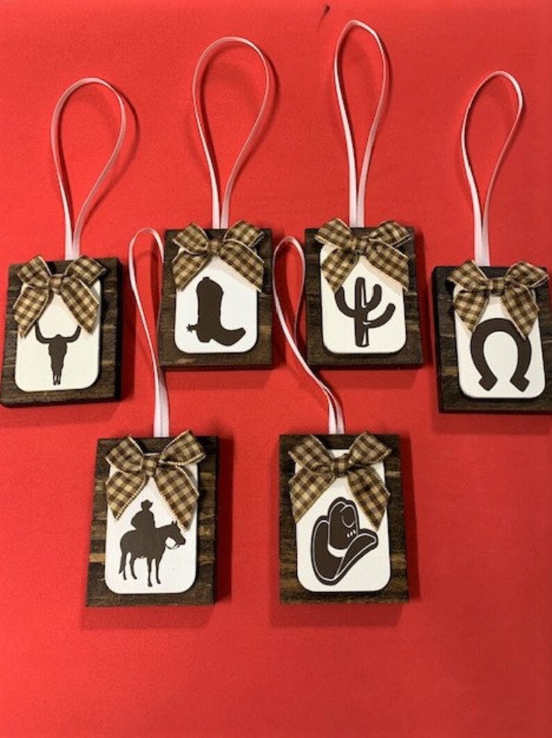 Western Christmas Ornament Western Ornament Brown Western Etsy