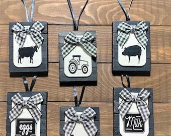 Farmhouse Ornaments Farmhouse Christmas Wood Ornaments