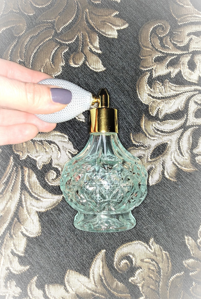 Quality Sky Blue Perfume Atomizer W/ Golden Trim Never Been Etsy
