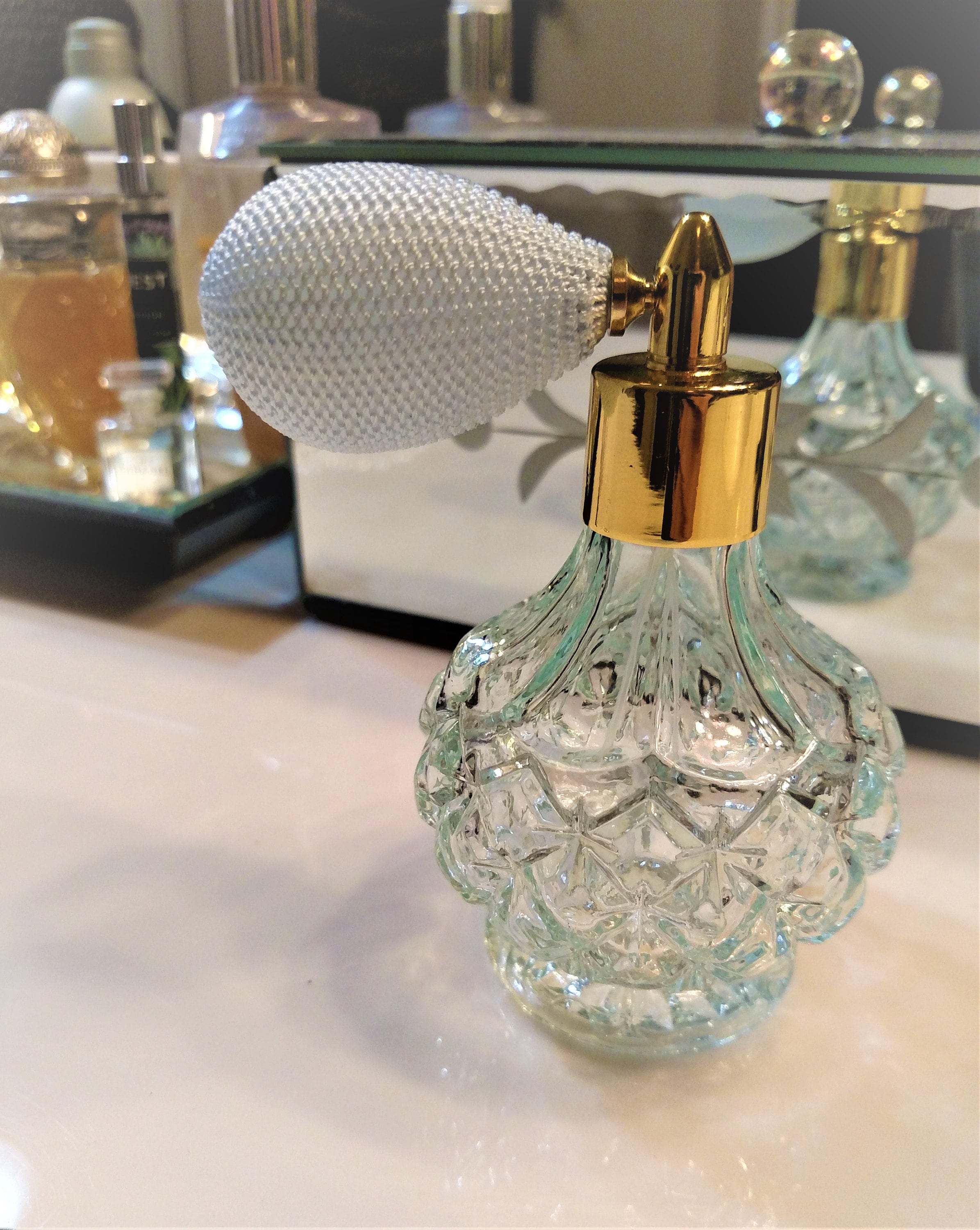 Quality Sky Blue Perfume Atomizer W/ Golden Trim Never Been Etsy