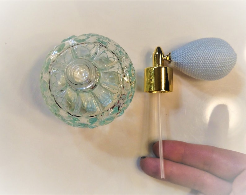 Quality Sky Blue Perfume Atomizer W/ Golden Trim Never Been Etsy