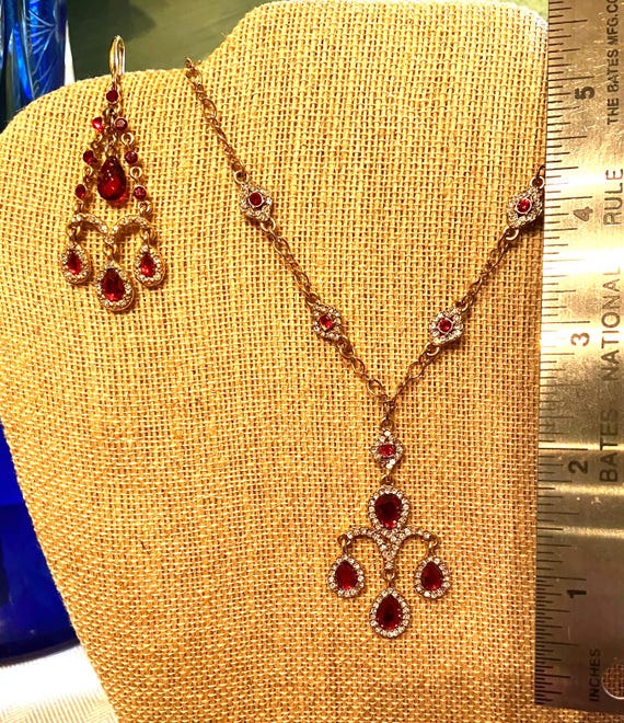 Lots of dangles! Ruby crystals & sparkling CZs co… - image 9