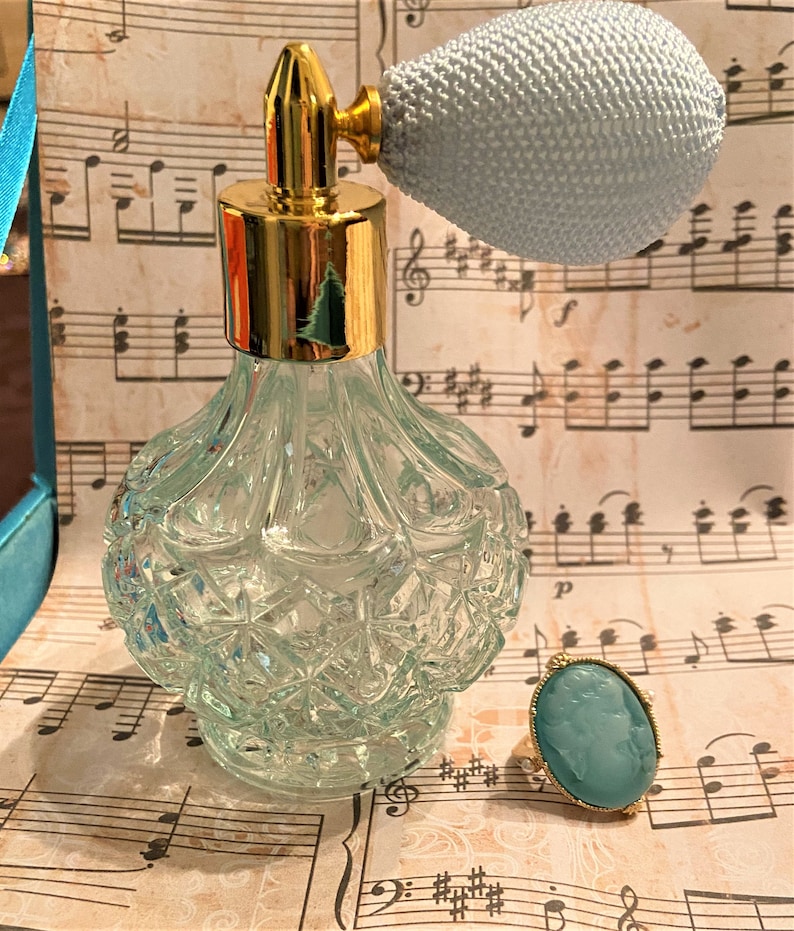 Quality Sky Blue Perfume Atomizer W/ Golden Trim Never Been Etsy