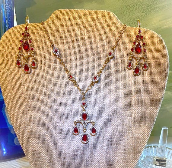 Lots of dangles! Ruby crystals & sparkling CZs co… - image 8