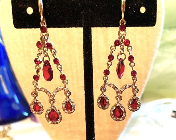 Lots of dangles! Ruby crystals & sparkling CZs co… - image 2