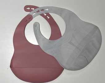 Pair Of Silicone Baby Bibs - Washable - Durable - BPA Free