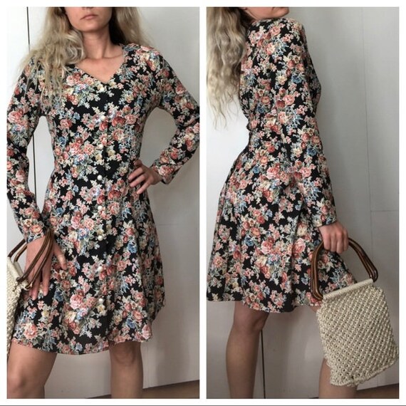 Vintage cottagecore corset back dress