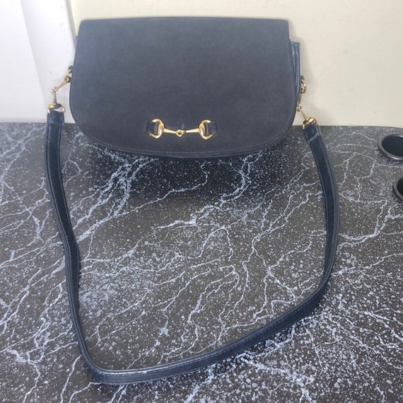 Vintage navy suede saks fifth avenue purse