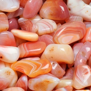Tumbled Stones Agate Apricot - 1 kg/2.2 lbs, Tumbled Stones Agate Apricot, Agate Apricot, Wholesale Lot Agate, Healing Crystals, Gemstones
