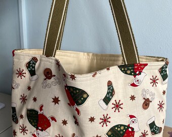 DUCKS Navy Blue Designer cotton River Nature Novelty fabric Water MESSENGER bag Reeds tote Shoulder bag