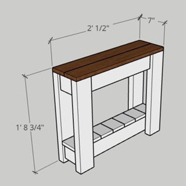 Farmhouse Side Table - Step by Step Instruction Manual / Plans / DIY