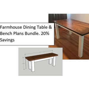 Farmhouse Dining Table & Bench - DIY Instruction Plans