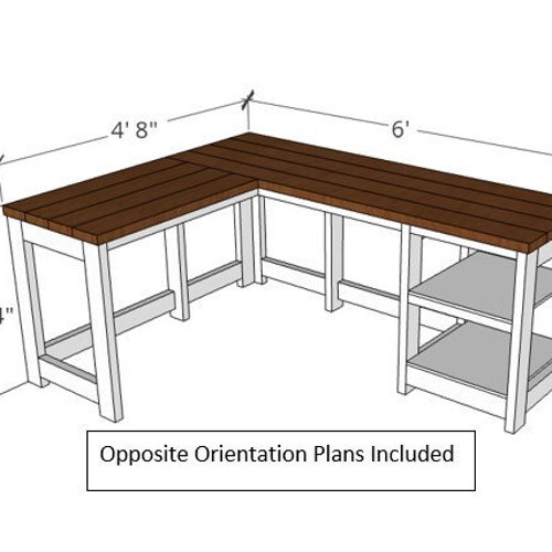 DIY 'L' Shaped Desk Step by Step Instruction Plans Etsy