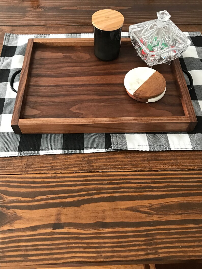 Walnut Serving Tray / Small Serving Tray / Wood Serving Board Etsy