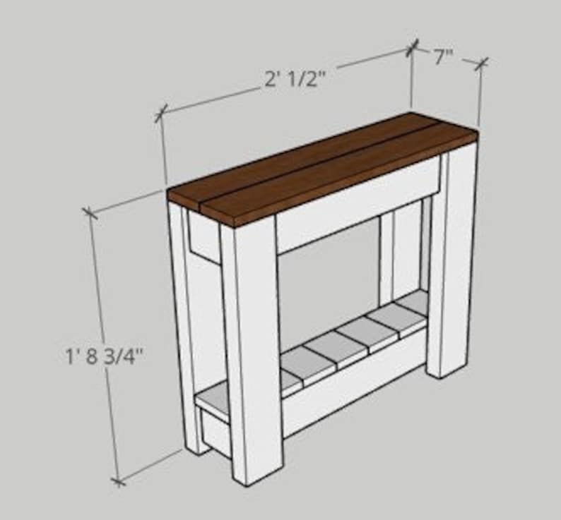 Farmhouse Side Table Step by Step Instruction Manual / Plans / DIY Etsy