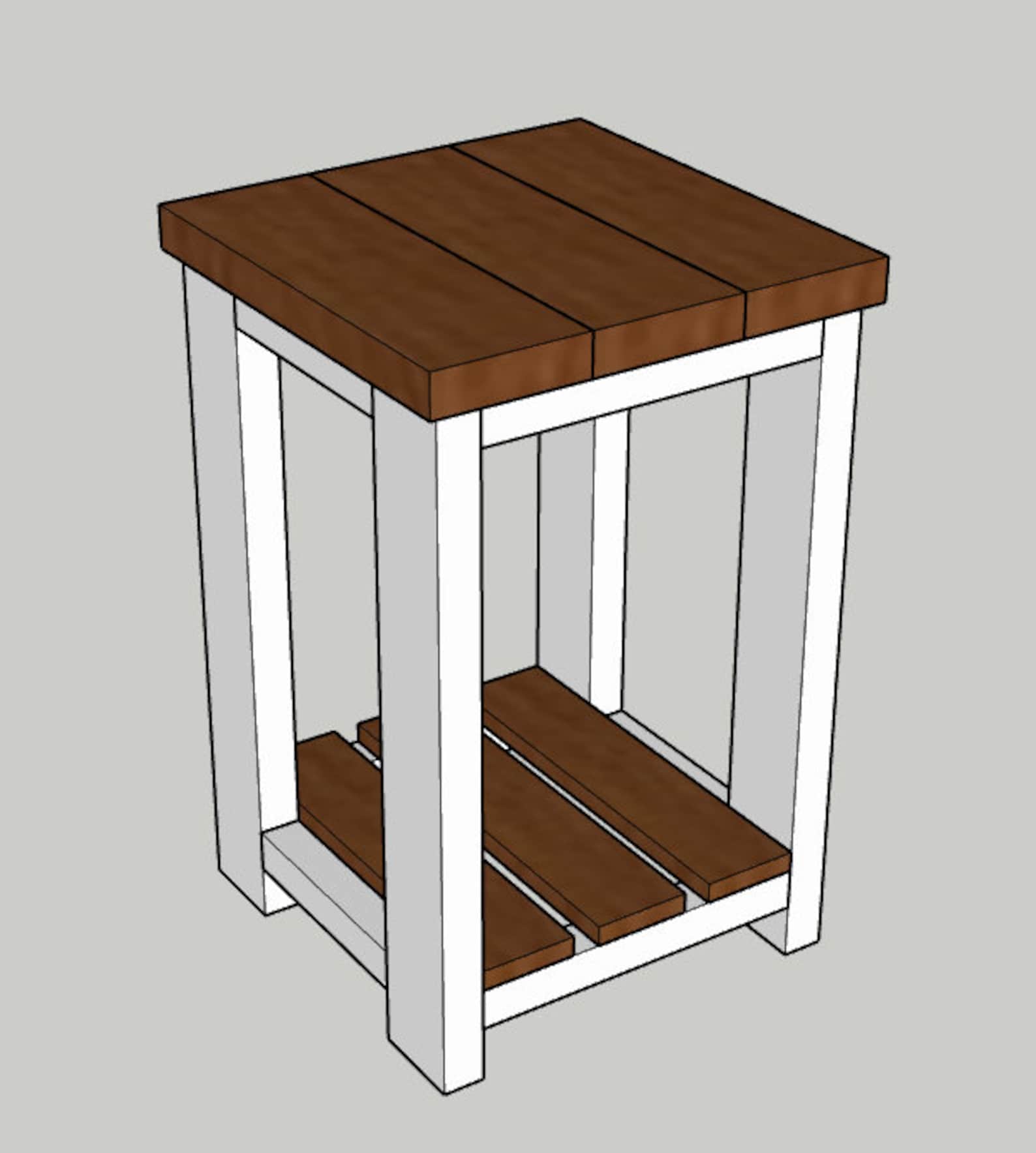Simple Farmhouse End Table Plans / Instruction Manual / DIY Etsy
