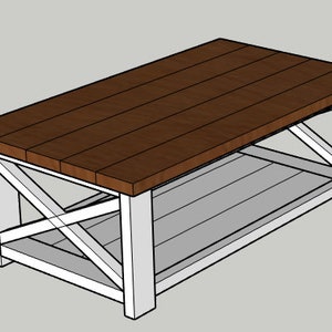 DIY Farmhouse Coffee Table Plans - Instant Download