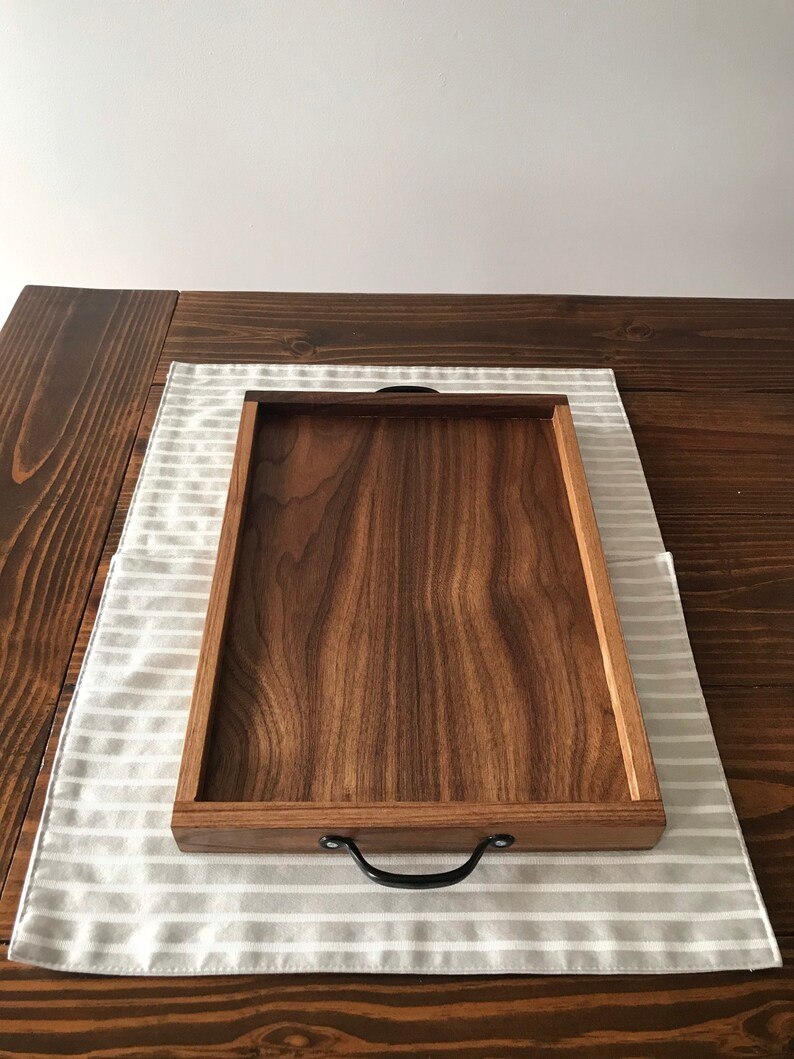 Walnut Serving Tray / Small Serving Tray / Wood Serving Board Etsy
