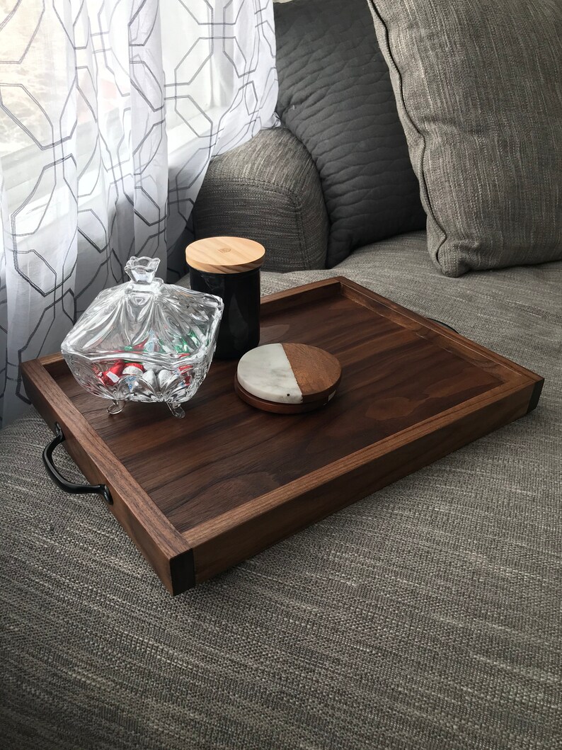 Walnut Serving Tray / Small Serving Tray / Wood Serving Board Etsy