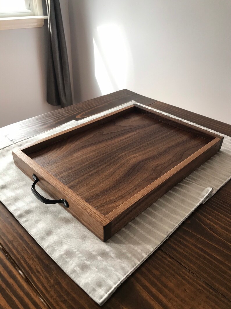 Walnut Serving Tray / Small Serving Tray / Wood Serving Board Etsy