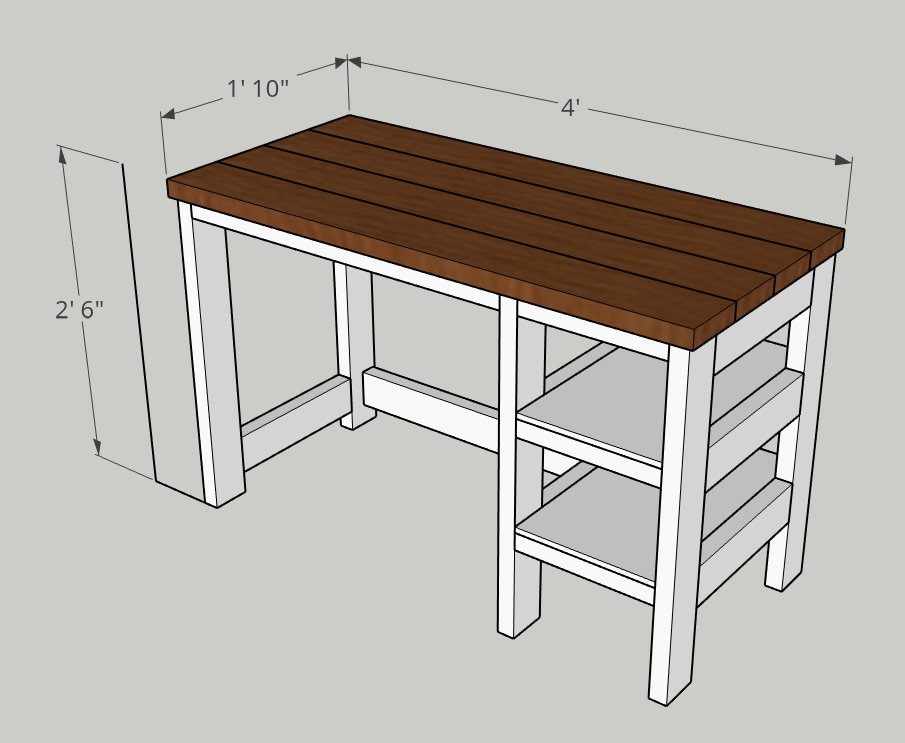 DIY Desk Construction Plans Etsy