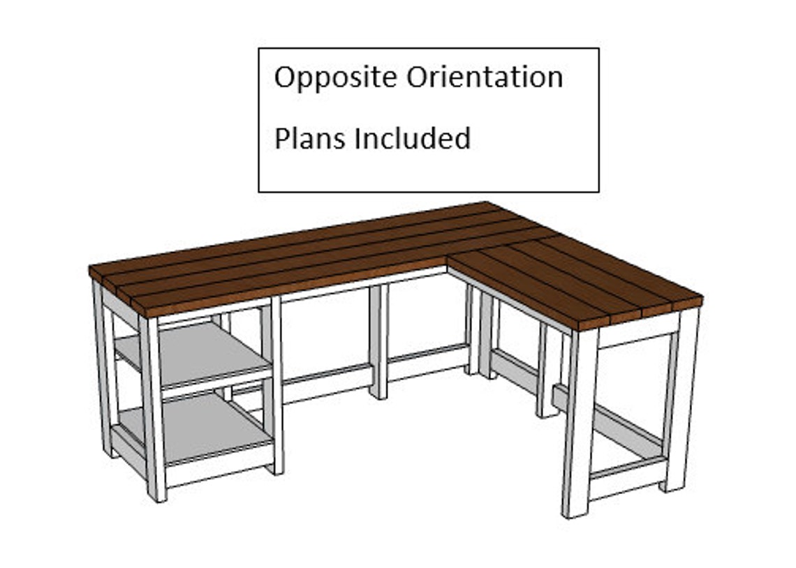 DIY 'L' Shaped Desk Step by Step Instruction Plans Etsy