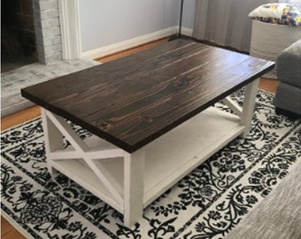 Step by Step Farmhouse Coffee Table Plans - Instant Download